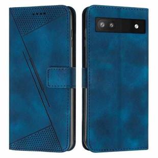 For Google Pixel 6a Dream Triangle Leather Phone Case with Lanyard(Blue)