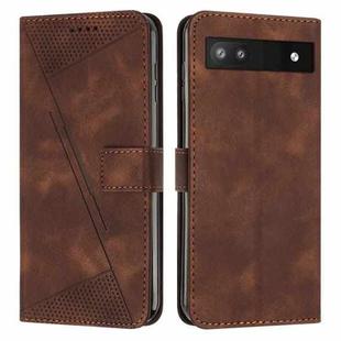 For Google Pixel 6a Dream Triangle Leather Phone Case with Lanyard(Brown)