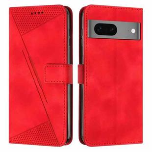 For Google Pixel 7 Dream Triangle Leather Phone Case with Lanyard(Red)