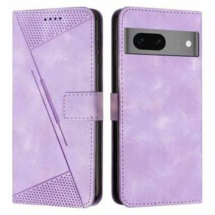 For Google Pixel 7 Dream Triangle Leather Phone Case with Lanyard(Purple)