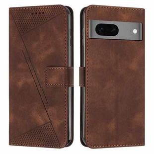 For Google Pixel 7 Dream Triangle Leather Phone Case with Long  Lanyard(Brown)