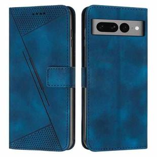 For Google Pixel 7 Pro Dream Triangle Leather Phone Case with Lanyard(Blue)