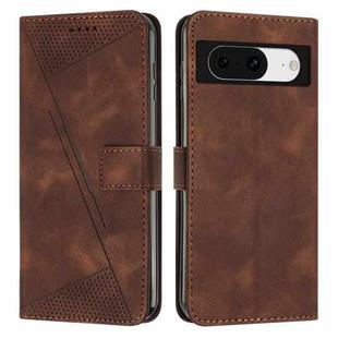 For Google Pixel 8 Dream Triangle Leather Phone Case with Lanyard(Brown)