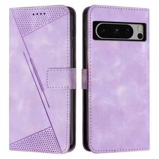 For Google Pixel 8 Pro Dream Triangle Leather Phone Case with Lanyard(Purple)
