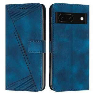 For Google Pixel 8a Dream Triangle Leather Phone Case with Long  Lanyard(Blue)