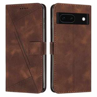 For Google Pixel 8a Dream Triangle Leather Phone Case with Long  Lanyard(Brown)