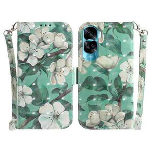 For Honor 90 Lite 3D Colored Horizontal Flip Leather Phone Case(Watercolor Flower)