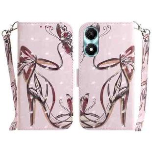 For Honor X5 Plus / Play 40C 3D Colored Horizontal Flip Leather Phone Case(Butterfly High-heeled)