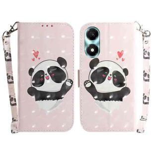 For Honor X5 Plus / Play 40C 3D Colored Horizontal Flip Leather Phone Case(Heart Panda)