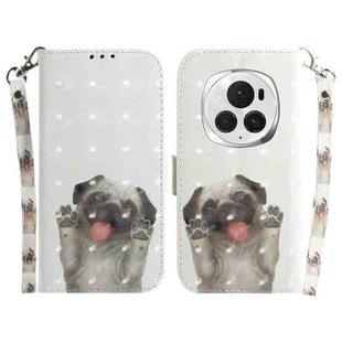 For Honor Magic6 Pro 3D Colored Horizontal Flip Leather Phone Case(Pug)