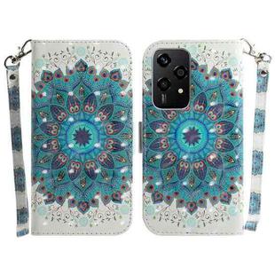 For Honor 200 Lite Global 3D Colored Horizontal Flip Leather Phone Case(Peacock Wreath)