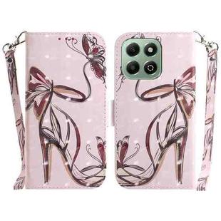 For Honor X6b 3D Colored Horizontal Flip Leather Phone Case(Butterfly High-heeled)