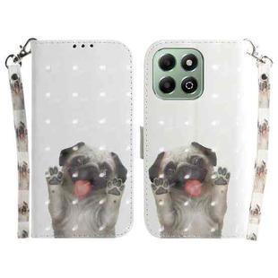 For Honor X6b 3D Colored Horizontal Flip Leather Phone Case(Pug)