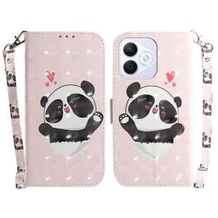 For Honor X60i 3D Colored Horizontal Flip Leather Phone Case(Heart Panda)