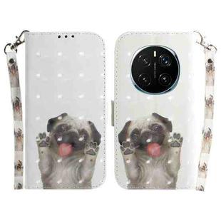 For Honor Magic7 Pro 3D Colored Horizontal Flip Leather Phone Case(Pug)