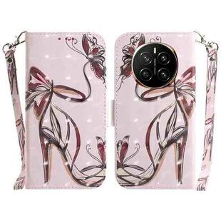 For Honor Magic7 3D Colored Horizontal Flip Leather Phone Case(Butterfly High-heeled)