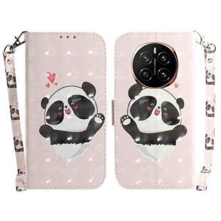 For Honor Magic7 3D Colored Horizontal Flip Leather Phone Case(Heart Panda)