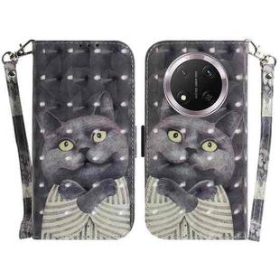 For Honor X9c 3D Colored Horizontal Flip Leather Phone Case(Hug Cat)