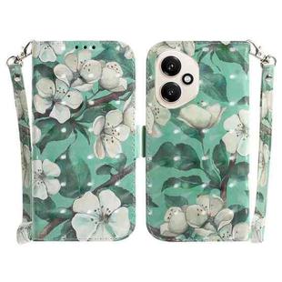 For Honor 400 Global 156.5mm 3D Colored Horizontal Flip Leather Phone Case(Watercolor Flower)