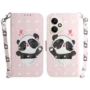 For Honor 400 Global 156.5mm 3D Colored Horizontal Flip Leather Phone Case(Heart Panda)