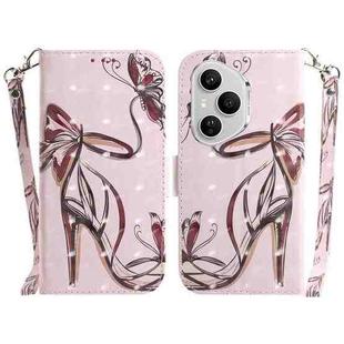 For Honor 400 Pro Global 160.8mm 3D Colored Horizontal Flip Leather Phone Case(Butterfly High-heeled)