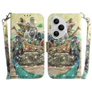 For Honor 400 Pro Global 160.8mm 3D Colored Horizontal Flip Leather Phone Case(Zoo)
