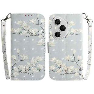 For Honor 400 Pro Global 160.8mm 3D Colored Horizontal Flip Leather Phone Case(Magnolia)