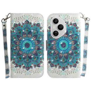 For Honor 400 Pro Global 160.8mm 3D Colored Horizontal Flip Leather Phone Case(Peacock Wreath)