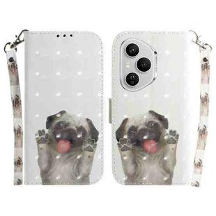 For Honor 400 Pro Global 160.8mm 3D Colored Horizontal Flip Leather Phone Case(Pug)
