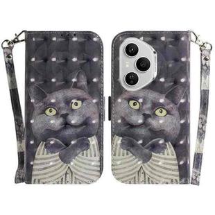 For Honor 400 Pro Global 160.8mm 3D Colored Horizontal Flip Leather Phone Case(Hug Cat)