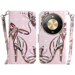 For Honor X70 5G 3D Colored Horizontal Flip Leather Phone Case(Butterfly High-heeled)