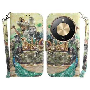 For Honor X70 5G 3D Colored Horizontal Flip Leather Phone Case(Zoo)