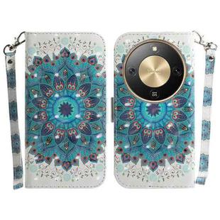 For Honor X70 5G 3D Colored Horizontal Flip Leather Phone Case(Peacock Wreath)