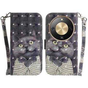 For Honor X70 5G 3D Colored Horizontal Flip Leather Phone Case(Hug Cat)