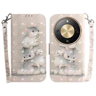 For Honor X70 5G 3D Colored Horizontal Flip Leather Phone Case(Squirrels)