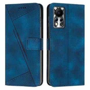 For Infinix Hot 11s NFC Dream Triangle Leather Phone Case with Lanyard(Blue)