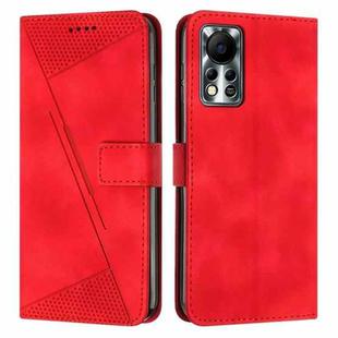 For Infinix Hot 11s NFC Dream Triangle Leather Phone Case with Lanyard(Red)