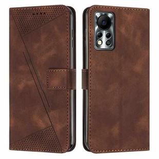 For Infinix Hot 11s NFC Dream Triangle Leather Phone Case with Lanyard(Brown)