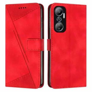 For Infinix Hot 20 4G Dream Triangle Leather Phone Case with Lanyard(Red)