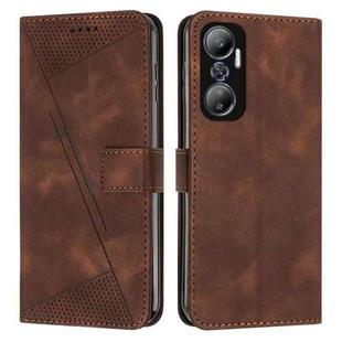 For Infinix Hot 20 4G Dream Triangle Leather Phone Case with Lanyard(Brown)