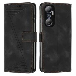 For Infinix Hot 20 4G Dream Triangle Leather Phone Case with Lanyard(Black)