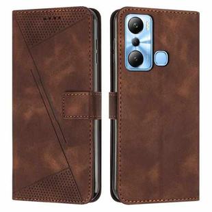 For Infinix Hot 20 Play Dream Triangle Leather Phone Case with Lanyard(Brown)