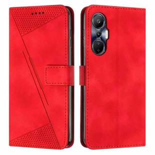 For Infinix Hot 20S Dream Triangle Leather Phone Case with Lanyard(Red)