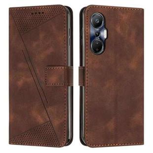 For Infinix Hot 20S Dream Triangle Leather Phone Case with Lanyard(Brown)