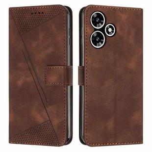 For Infinix Hot 30 Dream Triangle Leather Phone Case with Lanyard(Brown)