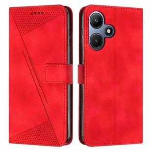 For Infinix Hot 30i Dream Triangle Leather Phone Case with Lanyard(Red)