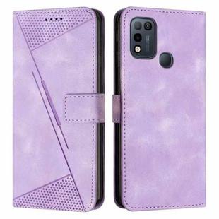 For Infinix Hot 11 Play Dream Triangle Leather Phone Case with Lanyard(Purple)