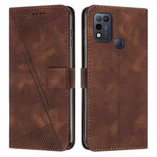 For Infinix Hot 11 Play Dream Triangle Leather Phone Case with Lanyard(Brown)