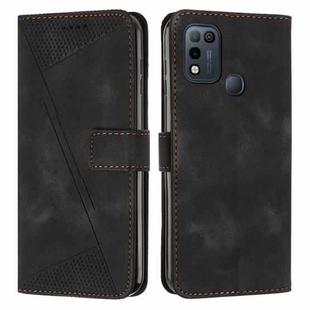 For Infinix Hot 11 Play Dream Triangle Leather Phone Case with Lanyard(Black)
