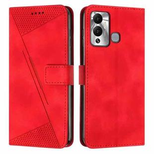 For Infinix Hot 12 Play Dream Triangle Leather Phone Case with Lanyard(Red)